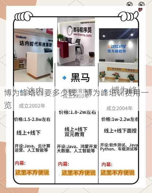 博为峰培训要多少钱