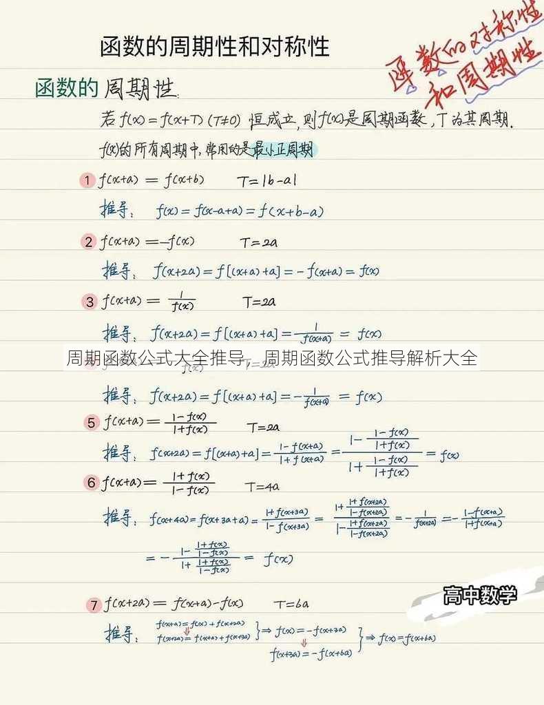 周期函数公式大全推导