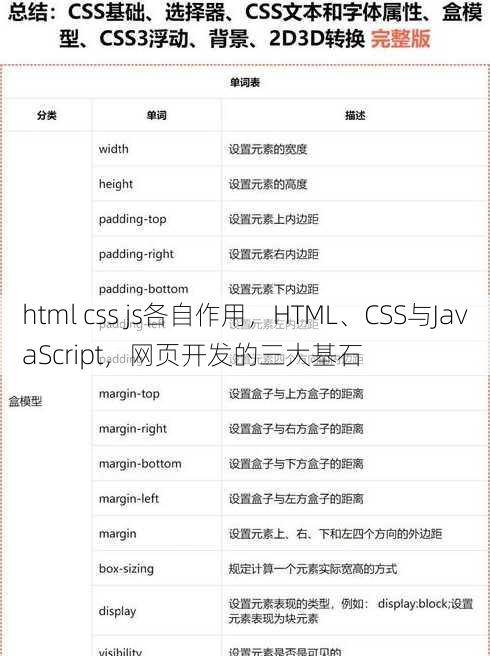 html css js各自作用
