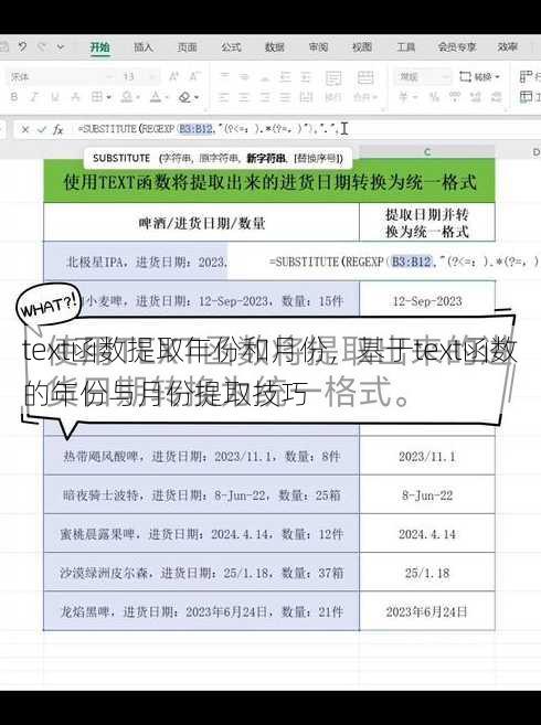 text函数提取年份和月份