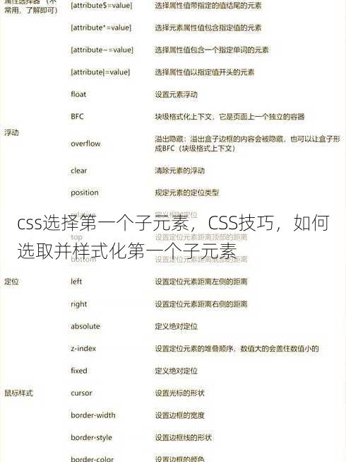 css选择第一个子元素