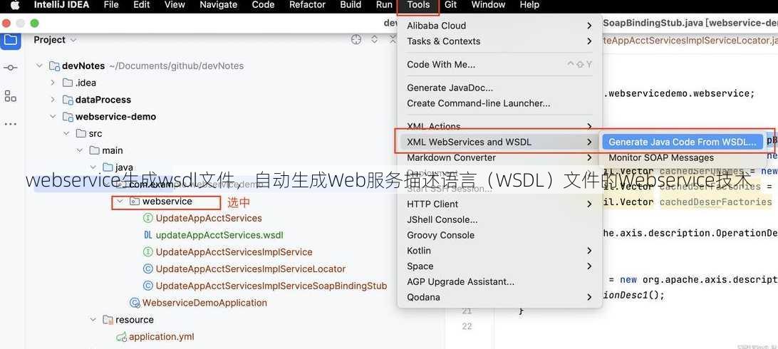 webservice生成wsdl文件