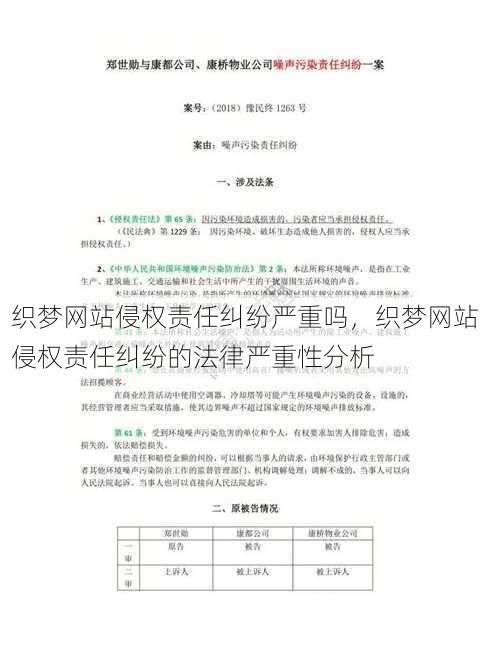 织梦网站侵权责任纠纷严重吗