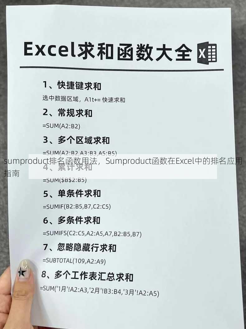 sumproduct排名函数用法