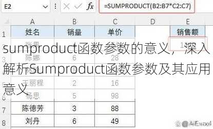 sumproduct函数参数的意义