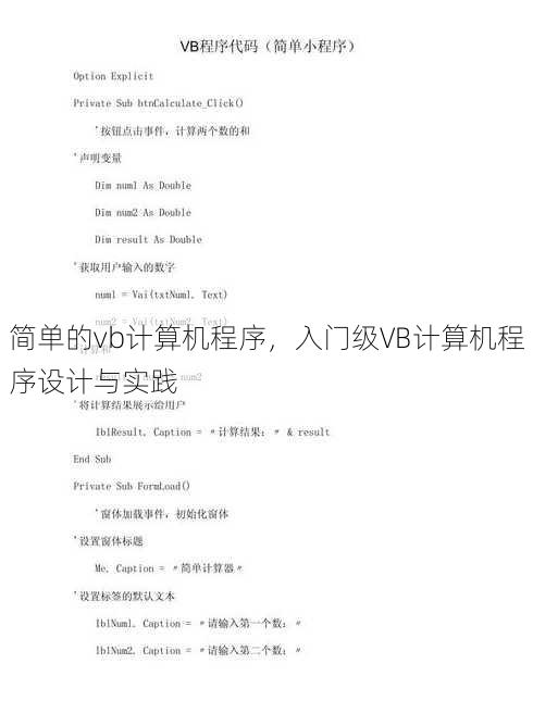 简单的vb计算机程序