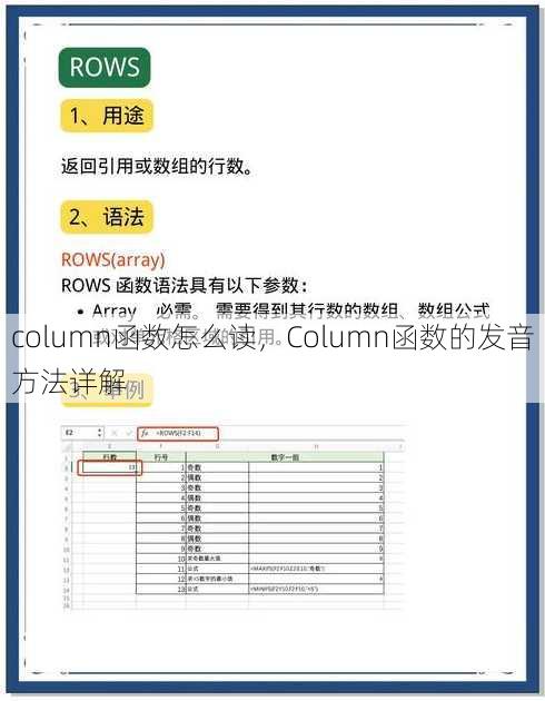 column函数怎么读
