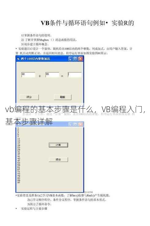 vb编程的基本步骤是什么