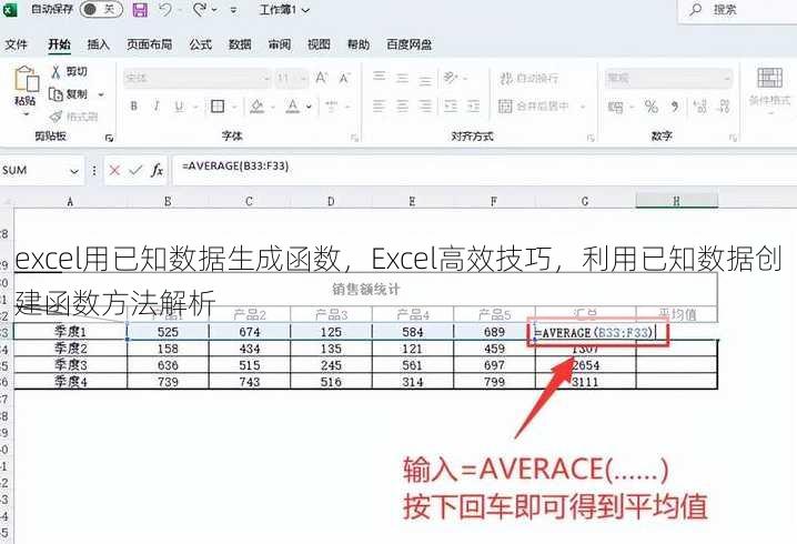 excel用已知数据生成函数
