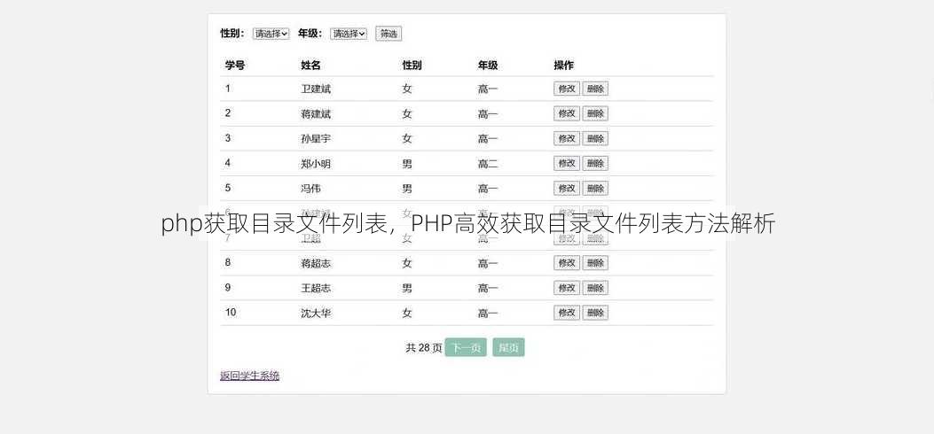 php获取目录文件列表