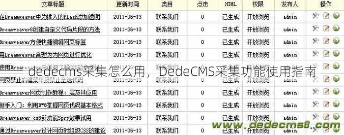 dedecms采集怎么用