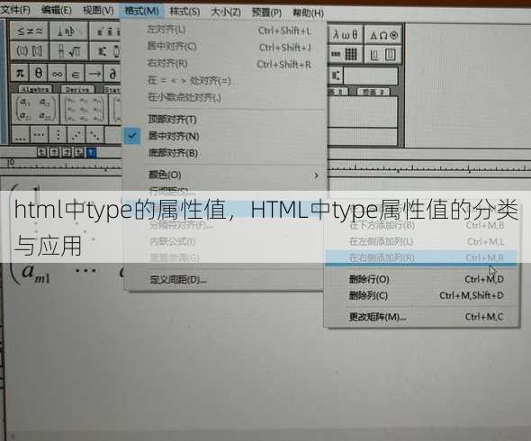html中type的属性值