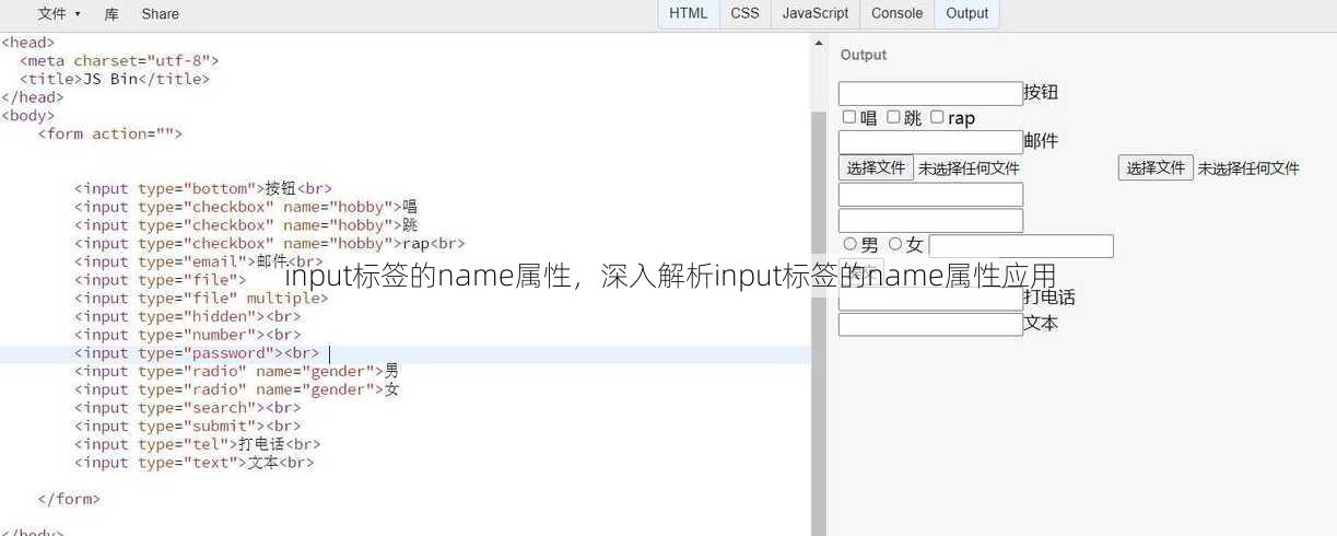input标签的name属性