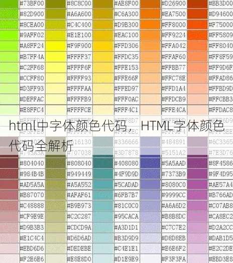 html中字体颜色代码