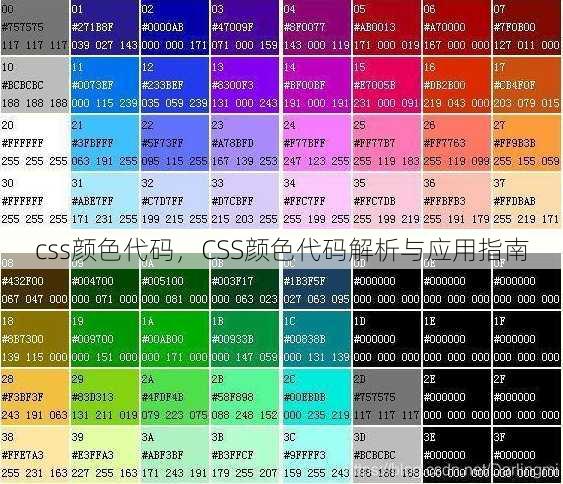 css颜色代码