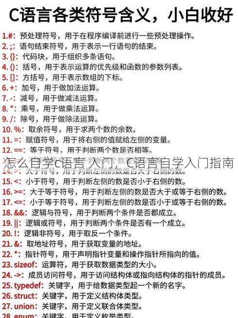 怎么自学c语言 入门