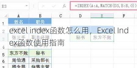 excel index函数怎么用