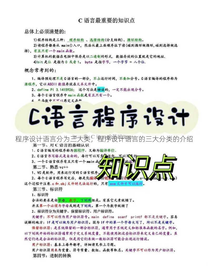 程序设计语言分为三大类
