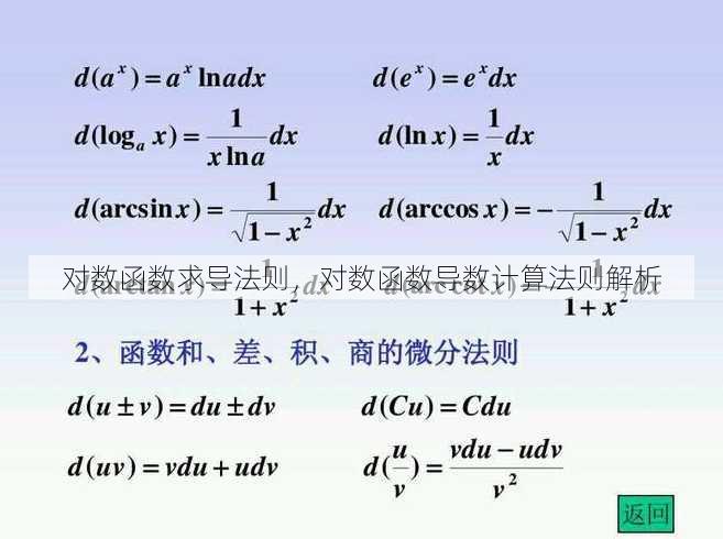 对数函数求导法则