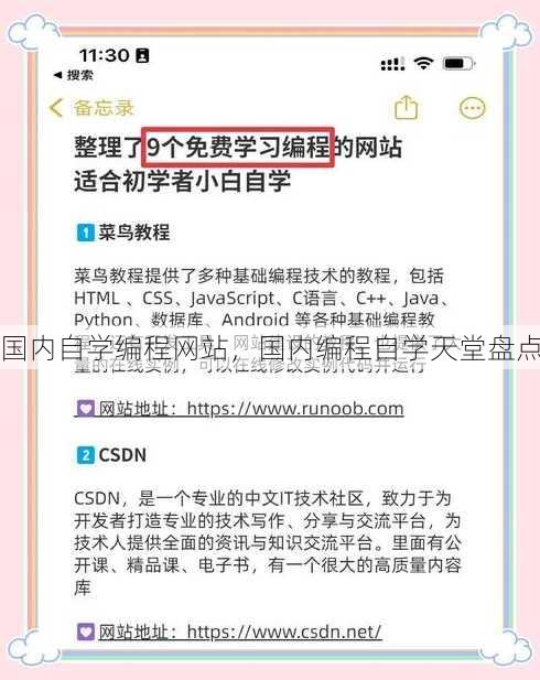 国内自学编程网站