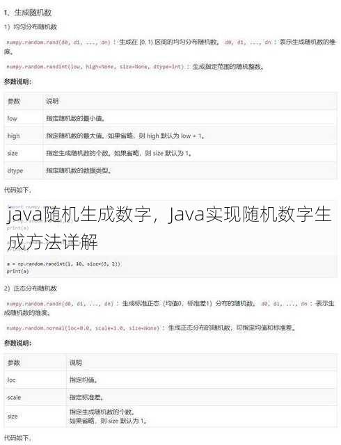 java随机生成数字