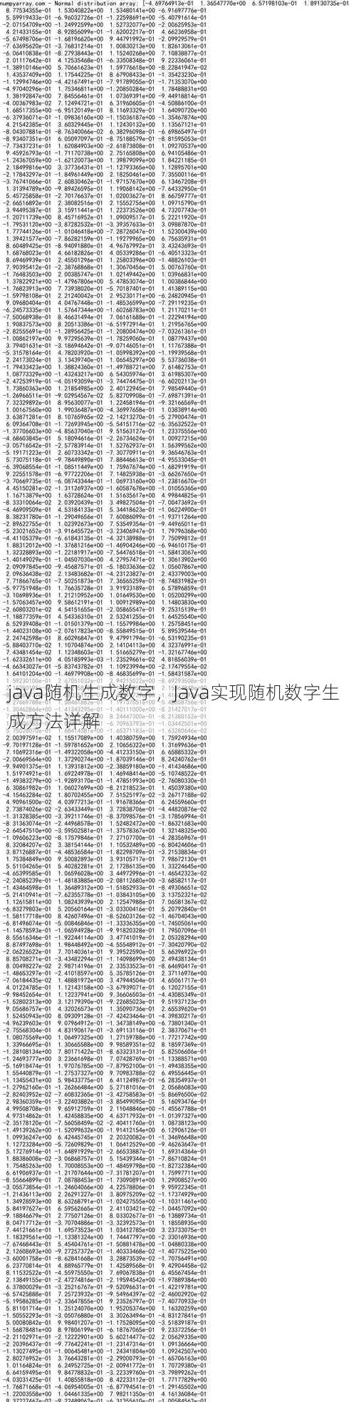 java随机生成数字