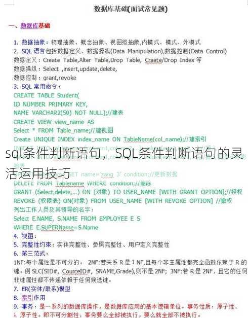 sql条件判断语句