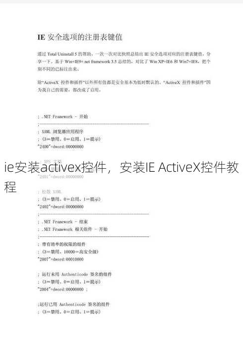 ie安装activex控件