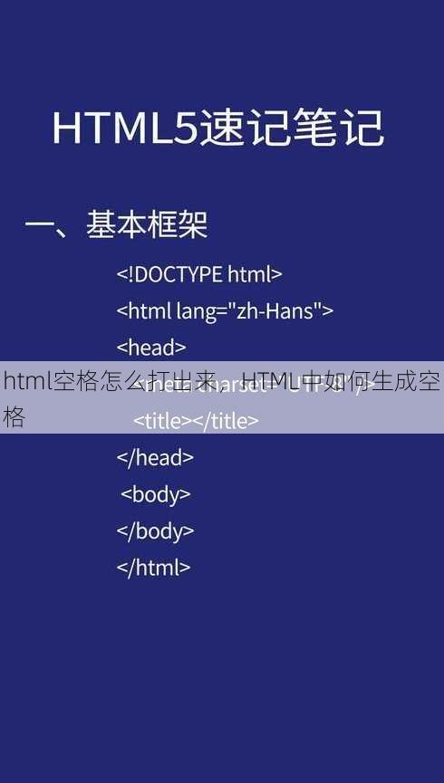 html空格怎么打出来