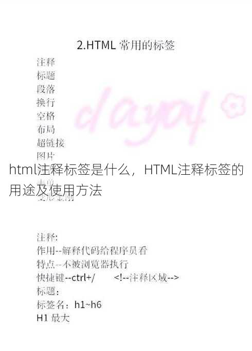 html注释标签是什么