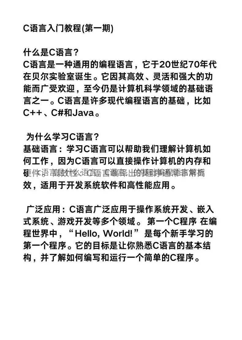 c语言是什么语言