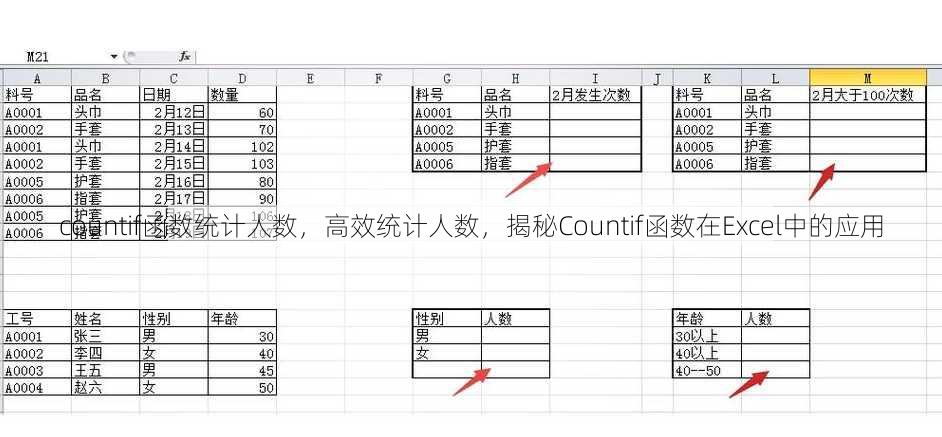countif函数统计人数