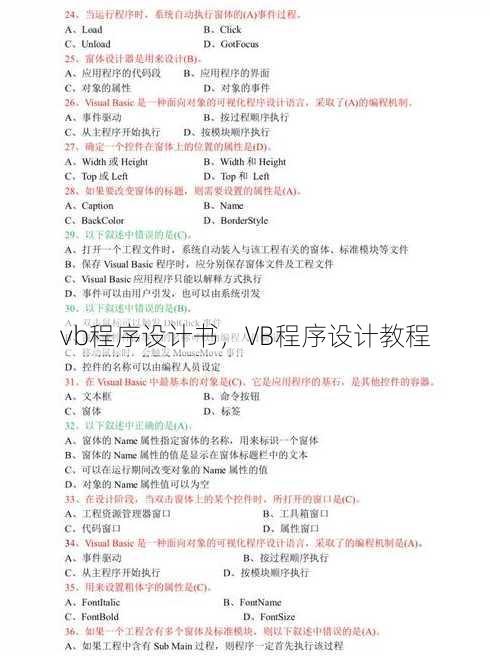 vb程序设计书