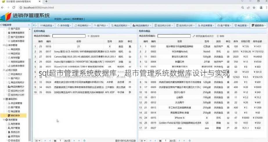 sql超市管理系统数据库