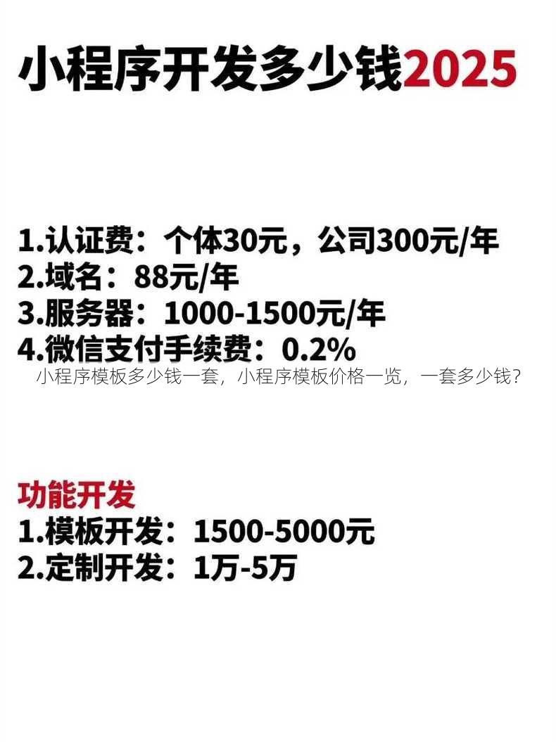 小程序模板多少钱一套