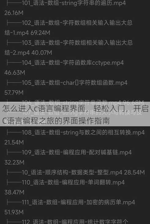 怎么进入c语言编程界面