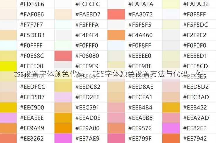 css设置字体颜色代码