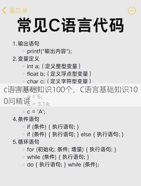 c语言基础知识100个