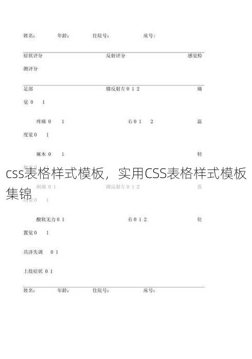 css表格样式模板