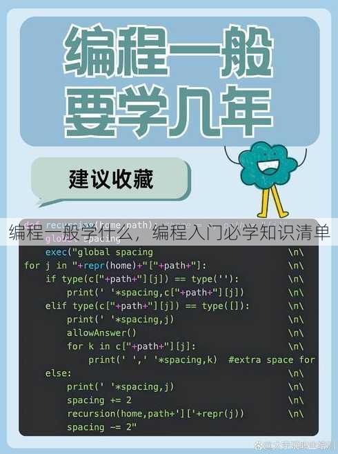 编程一般学什么，编程入门必学知识清单