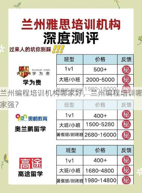 兰州编程培训机构哪家好