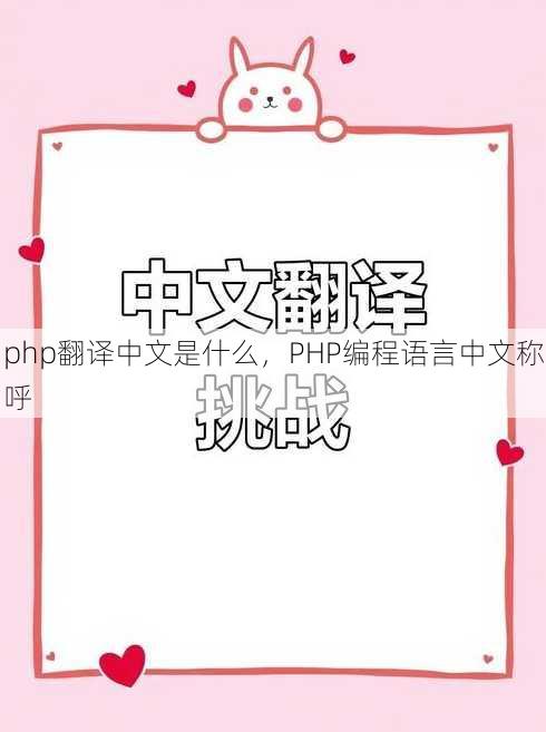 php翻译中文是什么，PHP编程语言中文称呼