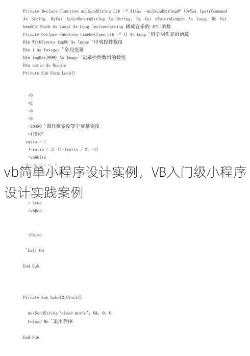 vb简单小程序设计实例，VB入门级小程序设计实践案例