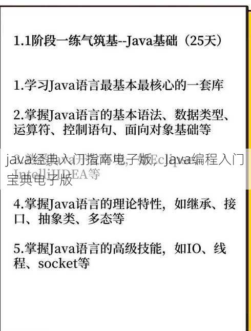 java经典入门指南电子版，Java编程入门宝典电子版
