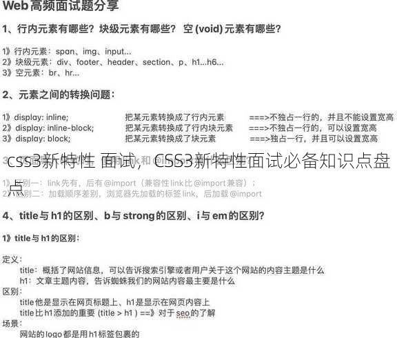 css3新特性 面试