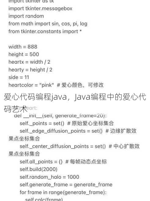 爱心代码编程java，Java编程中的爱心代码艺术
