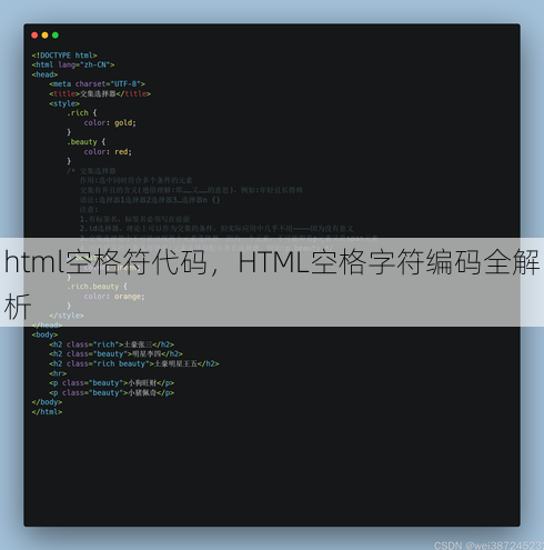 html空格符代码