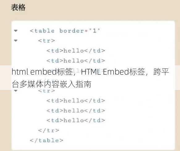 html embed标签
