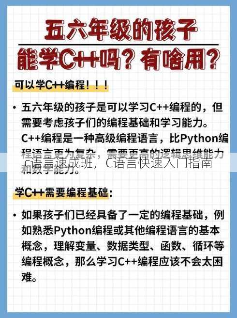c语言速成班，C语言快速入门指南