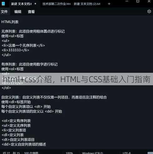 html+css介绍，HTML与CSS基础入门指南